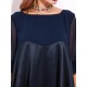 Plus Size Casual Women O-Neck Half Sleeve Chiiffon Splicing Dresses