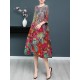 Plus Size Elegant Art Print Loose Dress For Women