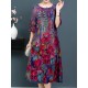 Plus Size Elegant Art Print Loose Dress For Women