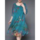 Plus Size Elegant Women Chiffon Floral Dress