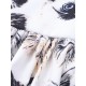 Plus Size Women Casual Dress Cat Printed Short Sleeve Patchwork Chiffon Dresses