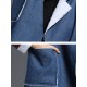 Casual Women Embroidery Denim Fleece Thick Coats