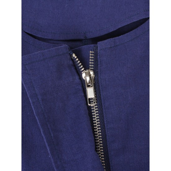 Casual Women Half Sleeve Zipper Windbreaker Jacket