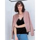 Casual Women Pink Gary Patchwork Baseball Jacket