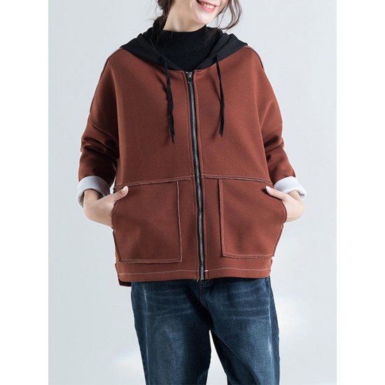 Casual Women Thick Hooded Coat