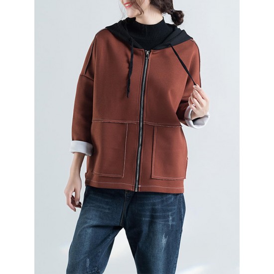 Casual Women Thick Hooded Coat