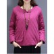 Casual Women Warm Cotton Linen Quilted Jacket