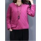 Casual Women Warm Cotton Linen Quilted Jacket