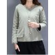 Casual Women Warm Cotton Linen Quilted Jacket