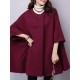 Elegant S-5XL Three Quarter Bat Sleeve Cape Cloak Coats