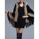 Elegant Women Faux Fur Hooded Cloak Coat