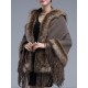 Elegant Women Faux Fur Hooded Cloak Coat