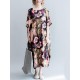 Casual S-5XL Women Loose Lotus Printing Dress