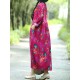 Floral Elastic Waist Long Sleeve Maxi Dress