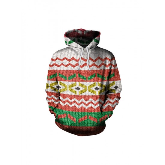 Casual Women Christmas Costume Geometric Printed Sweatshirts