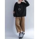 Casual Women Embroidery Fleece Sweatshirts