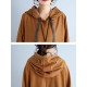 Casual Women Khaki  Pockets Hooded Sweatshirts