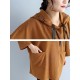 Casual Women Khaki  Pockets Hooded Sweatshirts