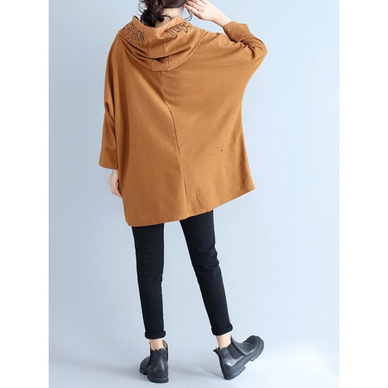 Casual Women Khaki  Pockets Hooded Sweatshirts