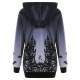 Halloween Printed Long Sleeve Drawstring Hooded Sweatshirt Costume For Women