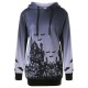 Halloween Printed Long Sleeve Drawstring Hooded Sweatshirt Costume For Women