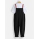 Plus Size Patchwork Pockets Straps Women Casual Jumpsuit