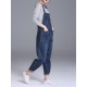 S-6XL Casual Women Denim Pockets Jumpsuit Playsuit