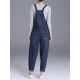 S-6XL Casual Women Denim Pockets Jumpsuit Playsuit