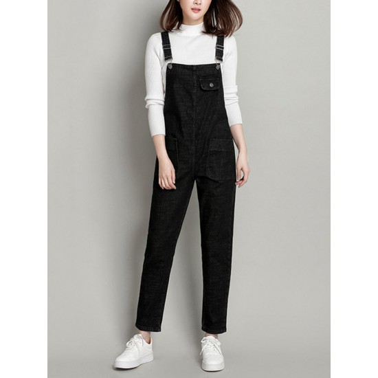 S-6XL Casual Women Denim Pockets Jumpsuit Playsuit S-6XL Casual Women Denim Pockets Jumpsuit Playsuit