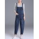 S-6XL Casual Women Denim Pockets Jumpsuit Playsuit