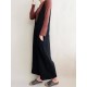 Women Leisure Cotton Jumpsuits Wide Leg Pants Loose with Button