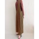 Women Leisure Cotton Jumpsuits Wide Leg Pants Loose with Button