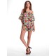 Women Sexy Floral Printed  Off the Shoulder Jumpsuits