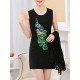 Elegant Women Two Pieces Set Animal Print Sequin Dress