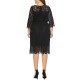 Plus Size Elegant Lace 3/4 Sleeve Party Women Dress