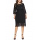 Plus Size Elegant Lace 3/4 Sleeve Party Women Dress