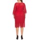 Plus Size Elegant Lace 3/4 Sleeve Party Women Dress