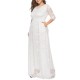 Plus Size Women Elegant 3/4 Sleeve Lace Long Dress