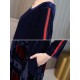 Chinese Style Vintage Velvet Long Sleeve Patchwork Dress for Women