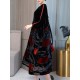 Chinese Style Vintage Velvet Long Sleeve Patchwork Dress for Women