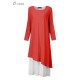 Elegant Women Fake Two-piece Drawstring Slim A-line Dress