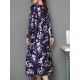 Elegant Women Thick Velvet Floral Dress