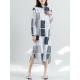 Ethnic Style Patchwork Long Sleeve Women Shirt Dress