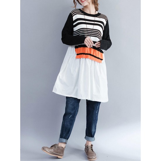 Knitted Shirt Comfortable Cotton Sweater Dress