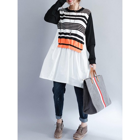 Knitted Shirt Comfortable Cotton Sweater Dress