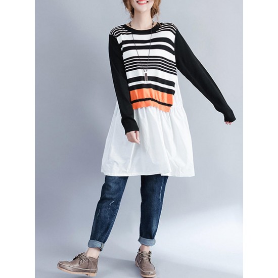 Knitted Shirt Comfortable Cotton Sweater Dress