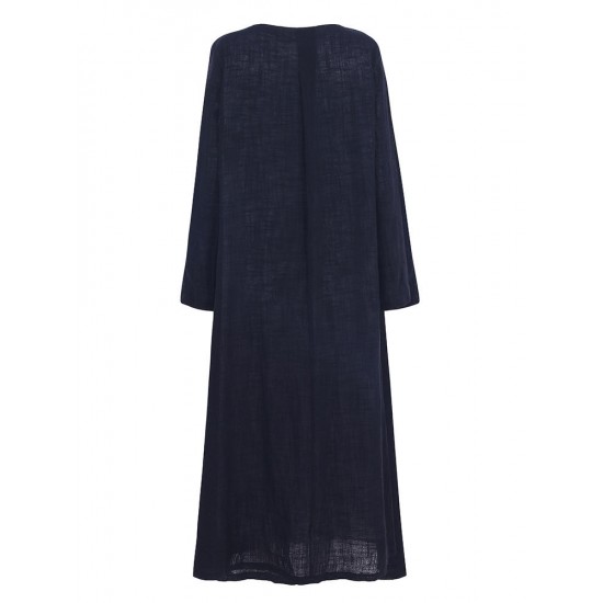 L-5XL Casual Women Fold Maxi Dress