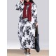 L-5XL Casual Women Loose Floral Print Dress