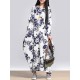 L-5XL Casual Women Loose Floral Print Dress