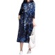 Vintage Women Ethnic style Chinese Frog Printed Long Sleeve Dress